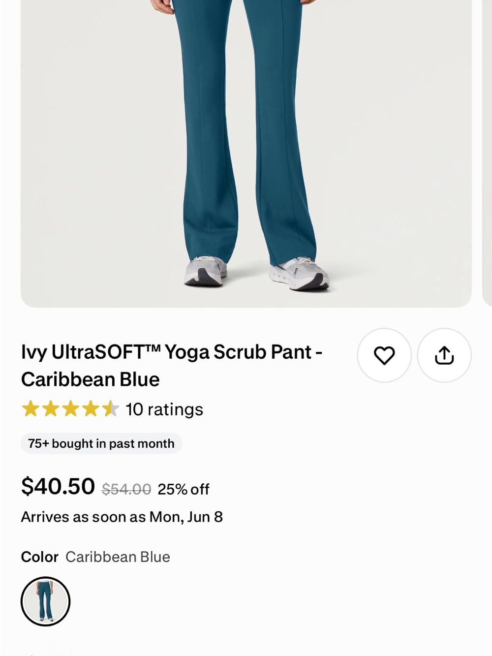 Jaanuu Ivy UltraSOFT Yoga Scrub Pant - NWT